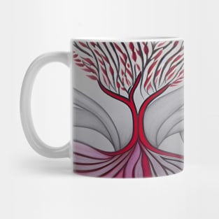 Lone Tree in Red and Gray Mug